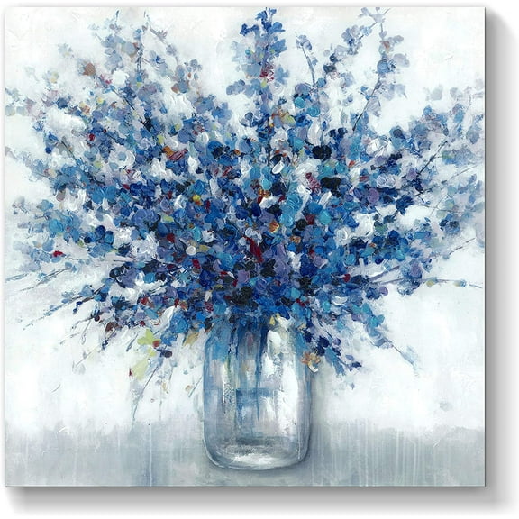 Aaheei Abstract Bouquet Canvas Wall Art: Colorful Flowers in Vase Artwork Hand Painted Painting for Living Room Office