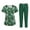 Army Green, variant on Wutalume Women's Festive Healthcare Scrub Set, Christmas Pattern Short Sleeve Top and Work Pants, Medical Work Uniform,Army Green L