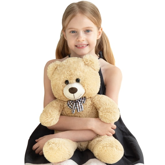 MorisMos Bow Tie Teddy Bear Stuffed Animal, 20" Classic Stuffed Cuddly Hugging Bear