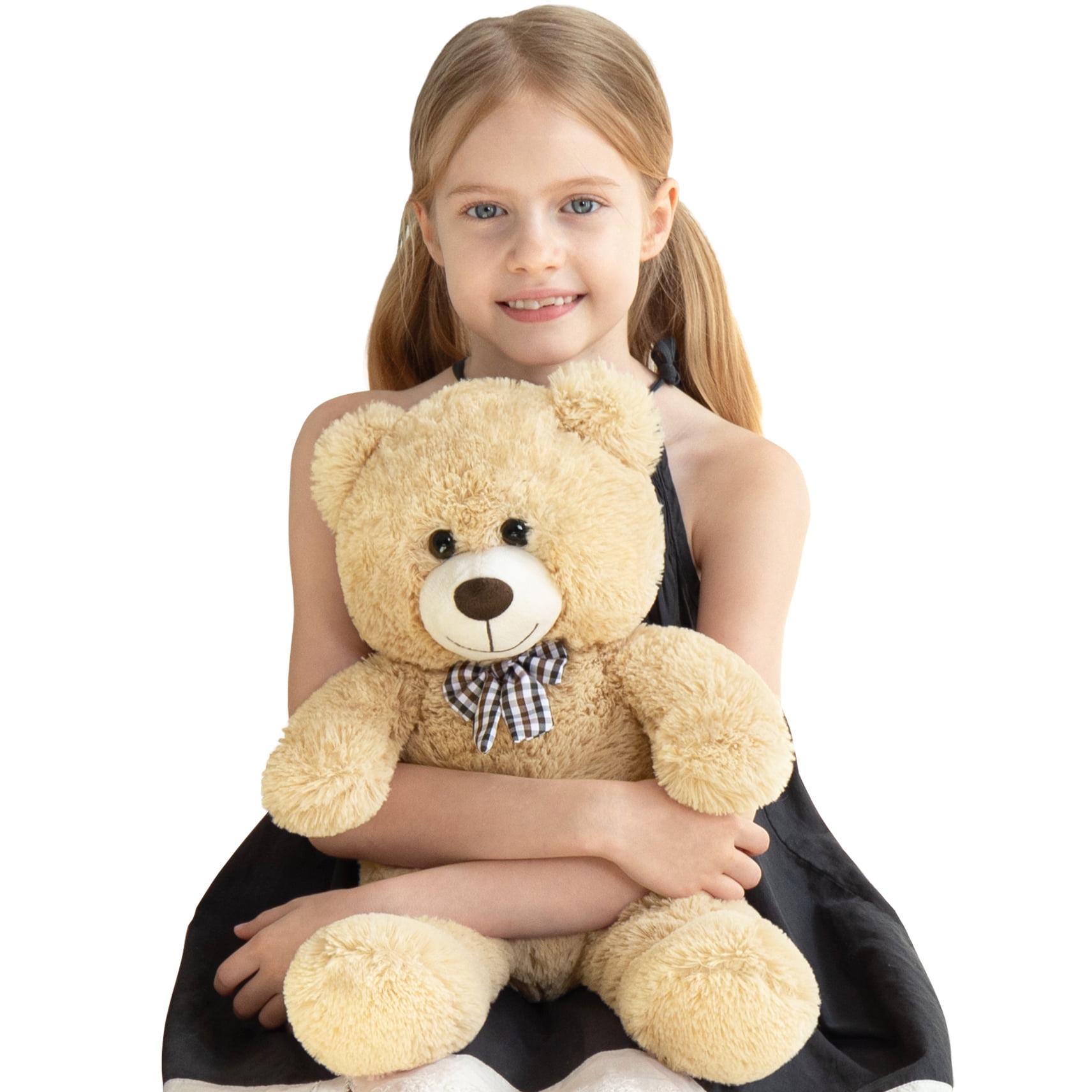 MorisMos Bow Tie Teddy Bear Stuffed Animal, 20" Classic Stuffed Cuddly Hugging Bear