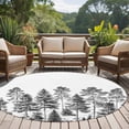 thumbnail image 4 of Black Pine Tree Large Round Rug 8 FT, Non Slip Living Room Area Carpet, Vintage Watercolor Botanical Washable Soft Circle Rug Non-Shedding Floor Carpet for Bedroom Office Dining Room, 4 of 9