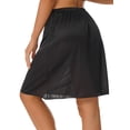 thumbnail image 2 of RUNQHUI Jupon Long en Satin pour Femme Demi-Jupon Jupe sous Robe Jupons Rallonge Demi-Jupons 50 cm Noir G, 2 of 7