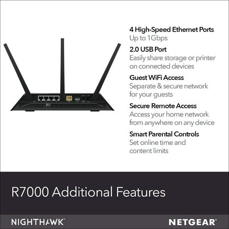 NETGEAR - Nighthawk R7000 AC1900 Smart WiFi Router