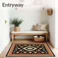 thumbnail image 3 of ODIKA 4x6 Machine Washable Non-Slip Area Rug, Boho Chic Interlocking Motif with Rustic Ornamental Details Ultra Soft Rug, None, 553368, 3 of 7
