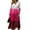 Hot Pink, variant on Women's Fall Boho Maxi Dress Spring Fall Plus Size V Neck Flowy a Line Dress High Waist A-Line Swing Sundress