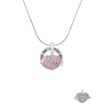 thumbnail image 2 of Delight Jewelry Silvertone Believe Banner on Pink Crystal Heart Silver-tone You Mean the World to Me Ring Necklace, 18", 2 of 4