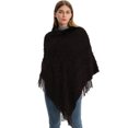 thumbnail image 4 of Suéter de punto bohemio para mujer, otoño e invierno, talla grande, con capucha, chal, poncho, chal de punto, capa, borla, 4 of 6