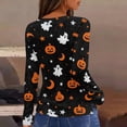 thumbnail image 4 of Garbnen S-5XL Halloween Shirts for Women Long Sleeve Pumpkin Ghost Cat Womens Graphic Tshirts Plus Size Holiday Women Pullover White XL, 4 of 7