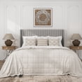 thumbnail image 2 of Frostbloom Queen Size Linen Fabric Platform Bed Frame with Vertical Channel Tufted Wingback Headboard, Light Gray, 2 of 7