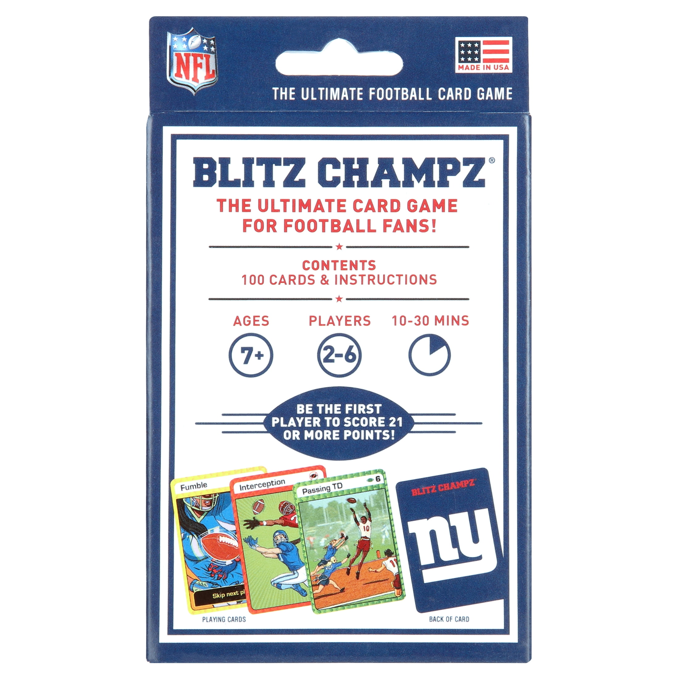 Blitz Champz New York Giants Card Game, Family Game for Adults & Kids, Easy-To-Learn Party Game