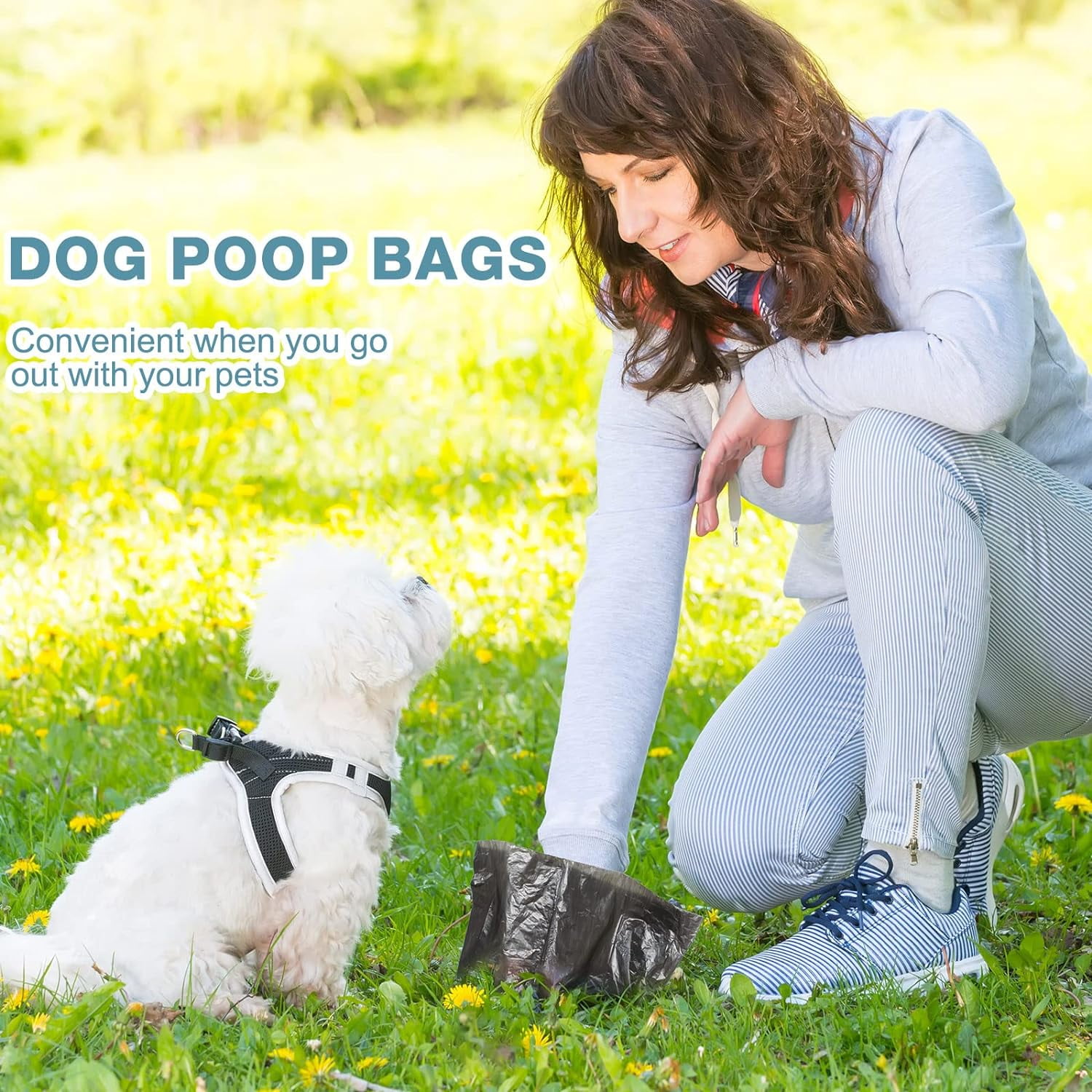 3000 Count Dog Poop Bags Pet Waste Bags for Poop with 3 Dispensers for Home, Outdoor, Puppy Walking, and Travel, 12 x 8.6 Inch(Black)