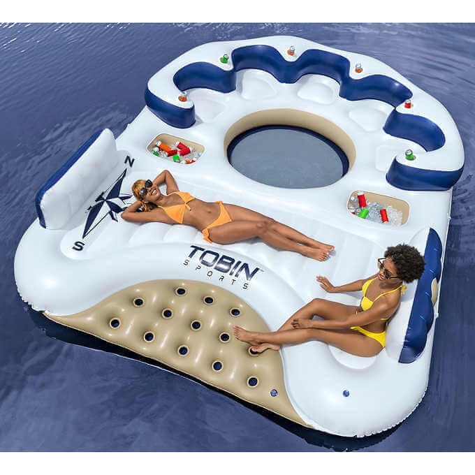 Tobin Sports 7-Person Inflatable Lake Island Float, Perfect for