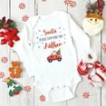 thumbnail image 4 of Body de bebé personalizado "Papá Noel, por favor, deténgase aquí" para la fiesta de Navidad del bebé, traje para recién nacido, mono, ropa para niño pequeño, 4 of 5