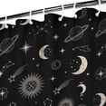 thumbnail image 3 of Black Beige Sun Moon Star Planet Pattern Shower Curtain 36"x72" ,Bathroom Decorative Shower Curtains Set with 12 Hooks,Modern Waterproof Washable Shower Curtain, 3 of 6