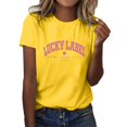 thumbnail image 1 of YDLCAFD T-Shirt pour Femmes Adapté à l'Impression Col Rond Manches Courtes Tee Tops Tunique Blouse, 1 of 5