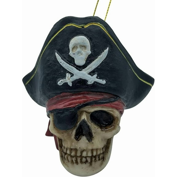 Pirate Skull Christmas Ornaments Crossbones Hat Halloween Decorations Jolly Roger Decor
