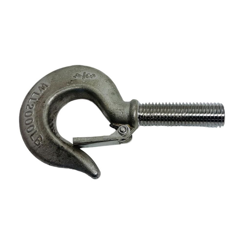 Marine 3/4" Threaded Shank Hook Drop Forged Hook 2000Lb WLL Stainless Steel 4Pcs