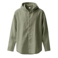 thumbnail image 5 of DHFJKG 2 Piece Sets Mens Hoodies Linen Loose Fit Long Sleeve Button Front Shirt Pullover Wide Leg Pants Lightweight Casual Classic Outfit, 5 of 5