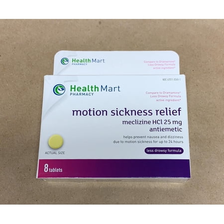 Health Mart Motion Sickness Relief Tablets, Meclizine HCI 25 mg, 8 count
