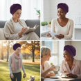 thumbnail image 2 of Miaocao African Women Turban Caps Beanie Twist Headscarf Pre Tied Double Braid Headwrap Hat, 2 of 9