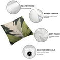 thumbnail image 4 of WERPE  Summer Tropical Green Leaves Chair Cushion Covers Palm Tree Pillowcases Black and White Brown Throw Pillow Cover Home Decor for Living Room Couch Bed 2pcs, 4 of 6