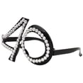 thumbnail image 2 of 40th Birthday Glasses - 6 Pairs Black 40 Years Old Glasses with Rhinestones Frame, Funny Plastic Costume Photobooth Props for 40th Anniversary Party Decorations, 2 of 6