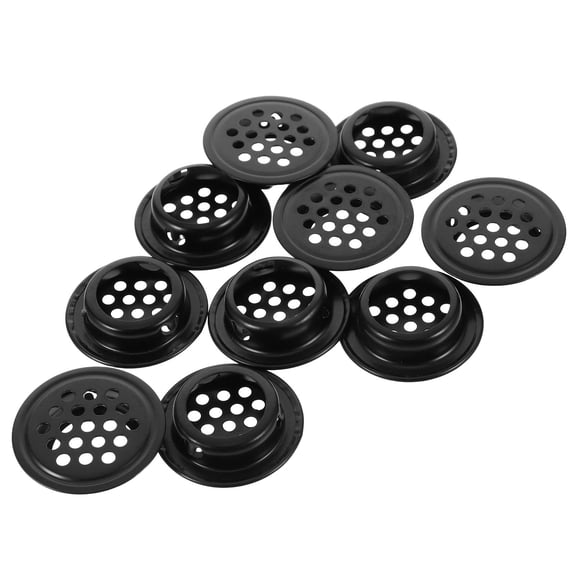 Homoyoyo 10pcs Black Stainless Steel Door Air Vent Grille for Home Effective Ventilation and Easy Installation