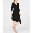 thumbnail image 2 of INC Vestido asimétrico fruncido lateral para mujer, negro, XS, 2 of 2