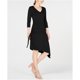 thumbnail image 2 of INC Vestido asimétrico fruncido lateral para mujer, negro, pequeño, 2 of 2