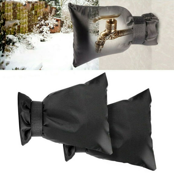 Happy Date 2PCS Outdoor Faucet Cover Outdoor Water Faucet Cover Socks for Winter Freeze Pipe Insulation Reusable Waterproof Insulated Spigot backflow Cover
