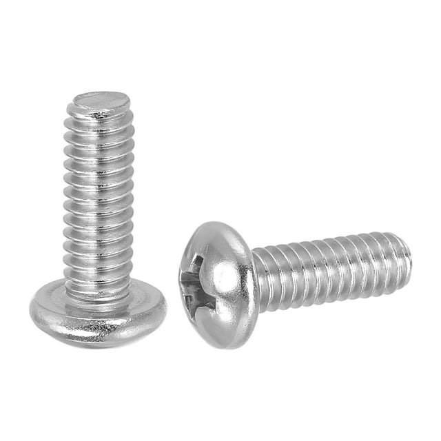 Uxcell Vis de Machine à Tête de Poêle, Vis de Tête Ronde en Acier Inoxydable 304 pour Armoire 25 1/4-20 x 3/4 Pouces