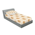 thumbnail image 2 of Ambesonne Vintage Fitted Sheet & Pillow Sham Set, Royal Baroque Roses, Twin, Pale Brown White, 2 of 2