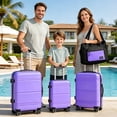 thumbnail image 3 of Nicetravel 8-Piece Hardside Luggage Set, Lightweight Suitcase with TSA Lock & Expandable Travel Tote Bag and Packing Cube, Purple, 3 of 10