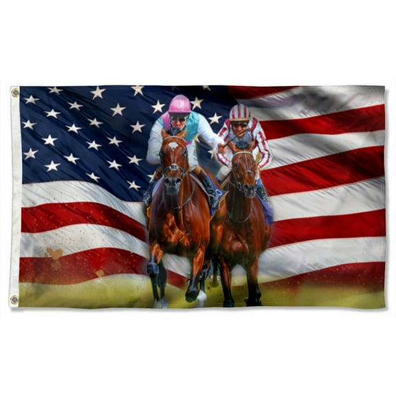 Cayyon Horse Racing Grommet Flag 3x5Feet Banner with 2 Brass Grommets