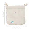 thumbnail image 5 of Xirurus Baby Bedding Storage Basket Beige Quilted Cotton Dinosaur Hanging Diaper Organizer Caddy for Crib Large Capacity (13.78 inches / 35.00 cm), 5 of 10