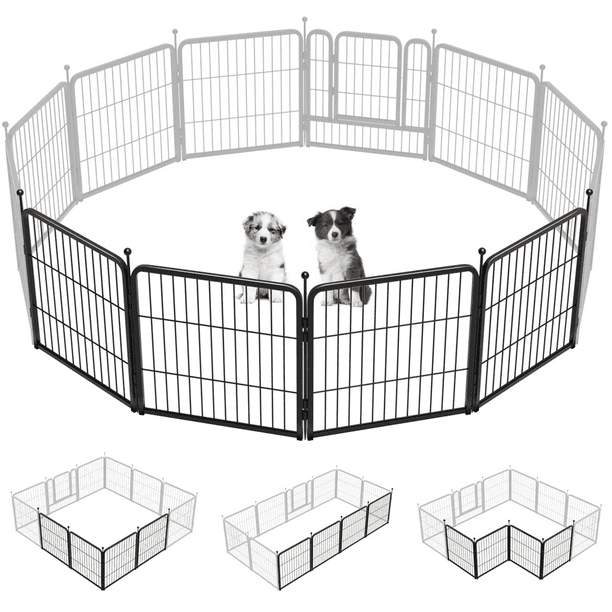 FXW Rollick Dog Playpen Outdoor, 4 Panels 24" Height Dog Fence Exercise