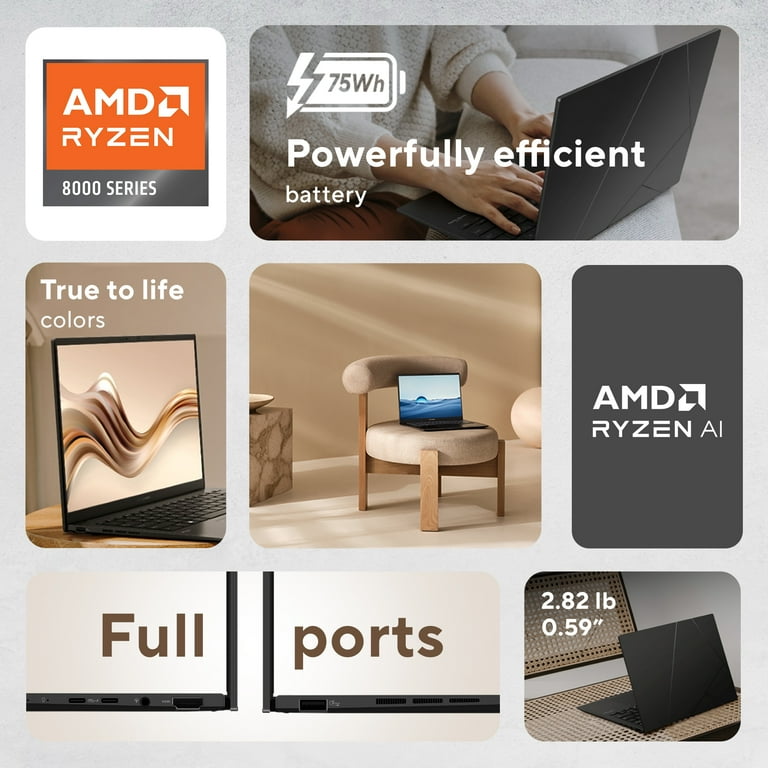 ASUS Zenbook 14 inch OLED WUXGA Touch Windows Laptop AMD ASUS Zenbook 14 inch OLED WUXGA Touch Windows Laptop AMD