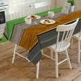 thumbnail image 3 of Rectangle Tablecloth 60x120inch Rustic Barn Ombre Wood Stain and Wrinkle Resistant Washable Polyester Table Cloth Oil Proof Dining Table Cover Decorative for Parties/Wedding/Outdoor Grey Orange Green, 3 of 6