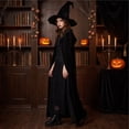 thumbnail image 5 of Wide Brim Curly Peak Halloween Witch Costume Hats for Women Soft Lightweight Foldable Wizard Headwear Decorative Accessory for Night Party Wear,Black, 5 of 6