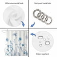 thumbnail image 4 of Blue Spring Floral Shower Curtain, Waterproof Shower Curtains for Bathroom, Summer Flowers Botanical Elegant Washable Fabric Bathtub Curtain Set Bath Decor with 12 Hooks 72"x78", 4 of 8