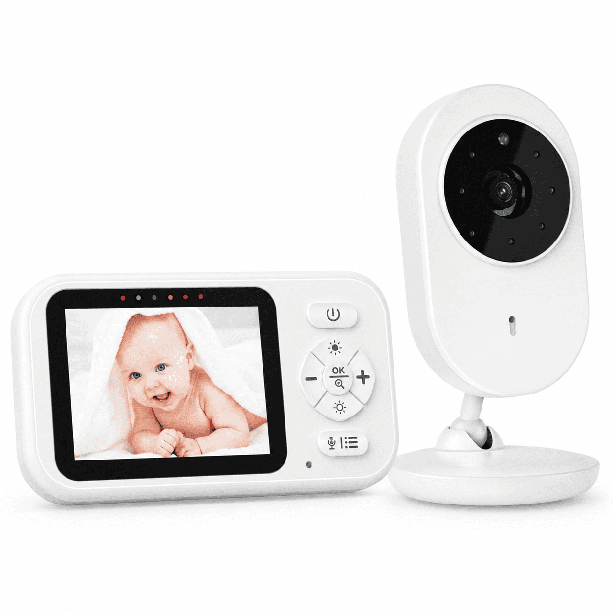 Askmuse 2.8" Baby Monitor with Camera and Audio, No WiFi Portable Baby Camera Monitor with Night Vision, VOX, Two-Way Talk, 6 Lullabies, Temperature Sensor, Plug and Play, for Travel, Room, Pet