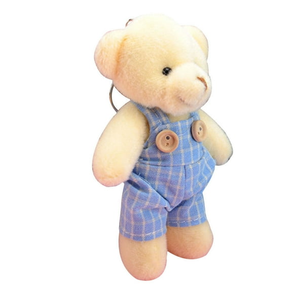 Cute Bear Doll Hanging Decor Key Chain Pendant Stuffed Animal Toys Backpack Keychain Ring Lovers Plush