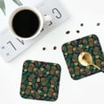 thumbnail image 5 of Pofeuu Hawaiian Tribal Mask Print Leather Coasters Set of 6, Round Cups Mugs Mat Pad for Home Kitchen Heat Resistant Drink Coasters,Square, 5 of 7