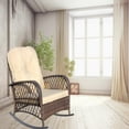 thumbnail image 2 of FFH Outdoor Wicker Rocking Chair, Rattan Rocker Accent Armchair for Patio, Garden, Backyard, Shallow Brown Cushion, 2 of 7