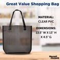 thumbnail image 4 of Savanna Clear Plastic Tote Bags Set of 10, Bulk Pack - Perfect for Employees, Students, And For Everyday Use - Smoke, 4 of 5
