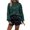 Dark Green, variant on Pullover Sweaters for Women Drop Shoulder Love Heart Jacquard Lantern Long Sleeve Crew Neck Knit Loose Casual Top Fall Sweaters For Women