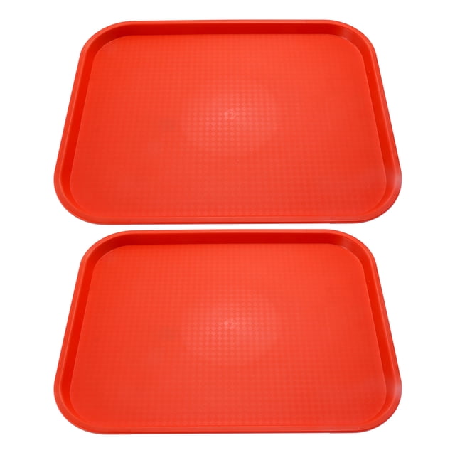 Food Service Tray, PP Material Anti Slip Surfaces Fast Food Tray For Dessert Shops For Cafes For Restaurants Orange