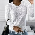 thumbnail image 2 of gakvbuo Plus Size Pullover Sweaters For Women Long Sleeve Sweatshirts Fall Tunic Tops Women Lace Slim Long Sleeve Blouses Floral Crewneck Shirts Elegant Tunic Tops Autumn Pullovers, 2 of 5