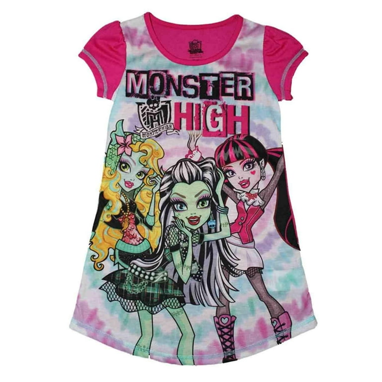 Monster High Short Sleeve Nightgown Night Shirt Pajama Girl Size