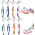 thumbnail image 1 of 8 PCS Denture Brush Set - Portable Dual Head Toothbrush for False Teeth Care and Cleaning, 1 of 6